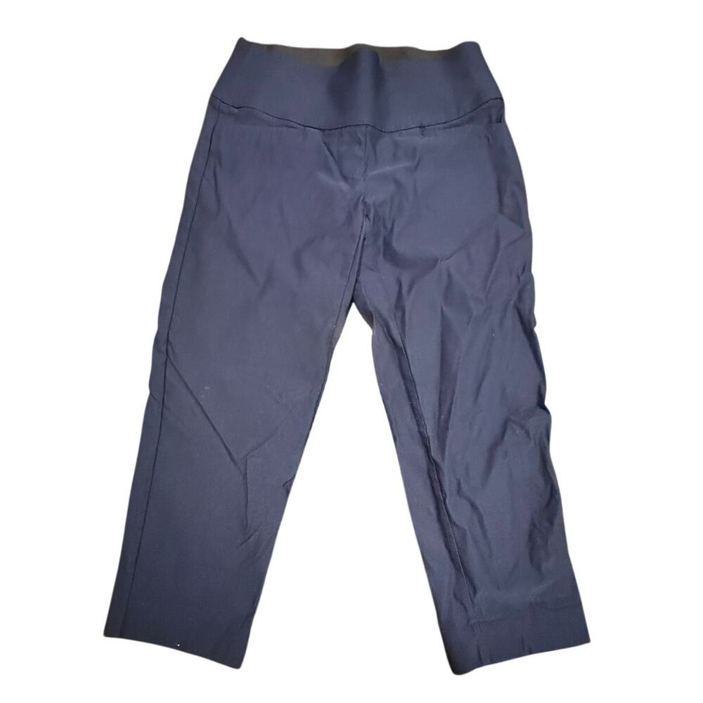 Apt. 9 Women's Petites Navy Blue Pull On Wide Waistband Capri Dress Pants 4P